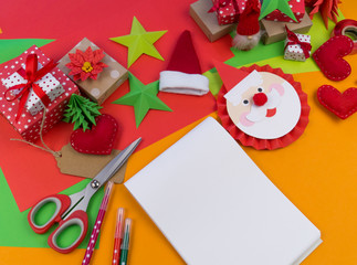 Obraz premium decor for the Christmas decor lies on an orange background