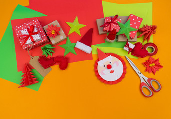 decor for the Christmas decor lies on an orange background