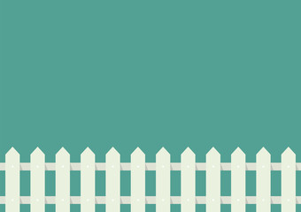 White fence in flat style