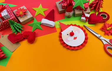 decor for the Christmas decor lies on an orange background