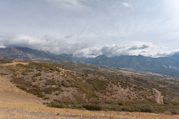 Panoramic view of the mountains.