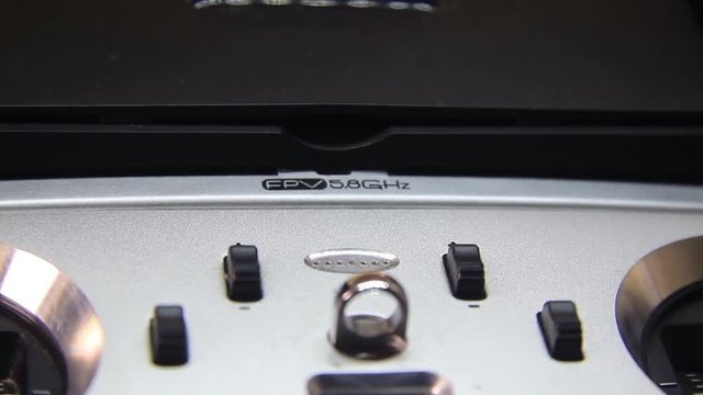 Close Up Of Quadcopter Drone FPV Remote Controller.