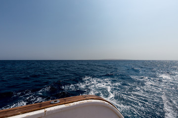 Foam in water and boat