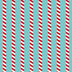 Candy canes vector background. Seamless xmas pattern with red and white candy cane stripes. Great for wrapping paper and wallpapers