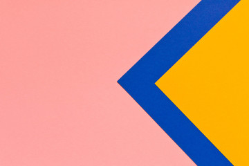 Pink blue yellow background texture colored paper. Trendy colors for design. Abstract geometric background