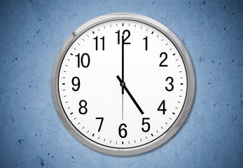 Silver round clock face