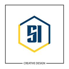 Initial Letter SI Logo Template Design