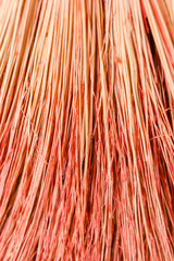 Background broom close up. Broom texture Red broom.