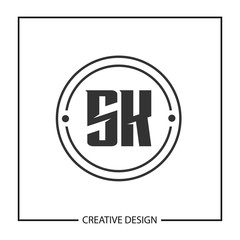 Initial Letter SK Logo Template Design
