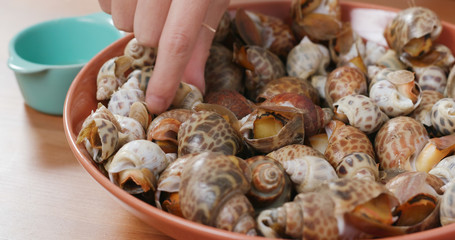 Steamed snail dish