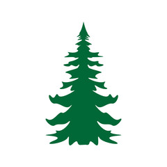 Silhouette of fir-tree in vector format.Vector illustration. Christmas tree.