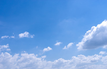 fluffy Clouds on blue sky with copy space