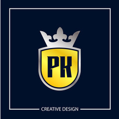 Initial Letter PK Logo Template Design