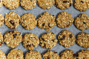 background from raw oat cookies