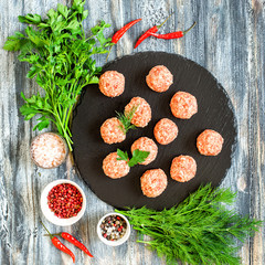Raw meatballs