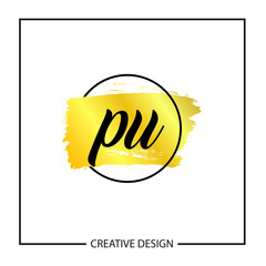 Initial Letter PU Logo Template Design