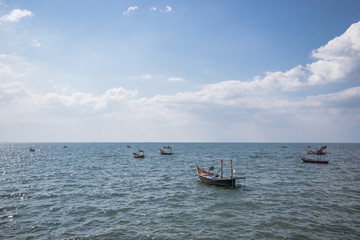 Sea and fishing boat