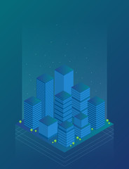 Future City. Flat vector isometric illustration.