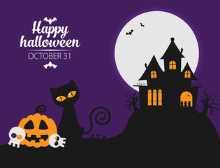 Halloween background flat design vector