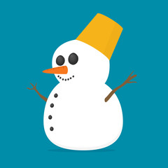 Flat vector snowman