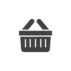 Shopping basket vector icon. filled flat sign for mobile concept and web design. Online shop simple solid icon. Symbol, logo illustration. Pixel perfect vector graphics