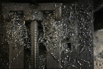 Vintage thread Milling Machine on duty