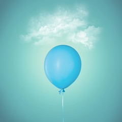 Blue Ballon on pastel