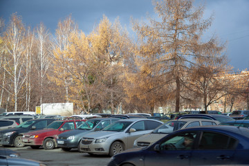 Car Parking in autumn