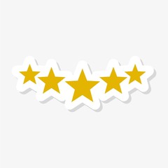 5 stars concept, Five gold stars sticker