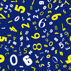 Different Numbers. Seamless vector EPS 10. Abstract  pattern. Texture for print and Banner. Flat style