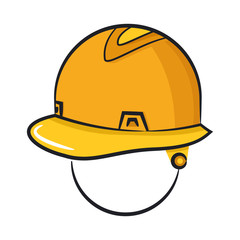 Vector illustration of cartoon safety helmet on white background