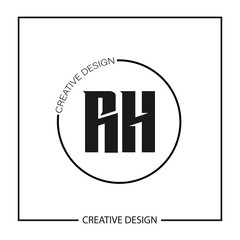 Initial Letter RH Logo Template Design