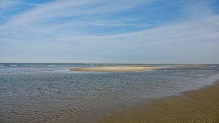 Sandbank in der Nordsee bei Ebbe, Zeeland in den Niederlanden