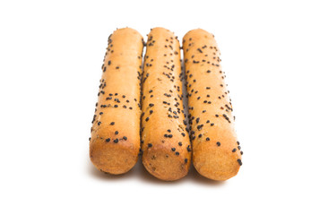 biscuit stick with poppy seeds isolated