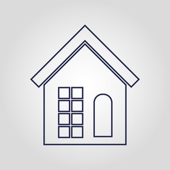 Home icon isolated linear vector sign