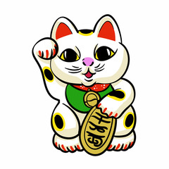 Chinese cat cartoon Vector illustration