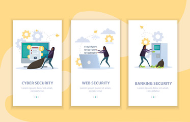 Cyber Security Flat Banners