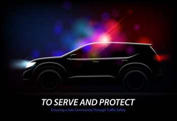 Police Car Lights Background © Macrovector
