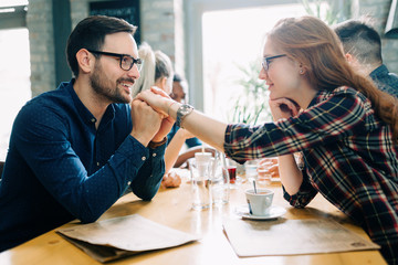 Picture of young business colleagues on break
