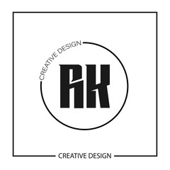 Initial Letter RK Logo Template Design