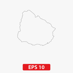 Map of Uruguay. Vector