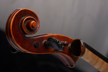 Violin close up isolated on black background