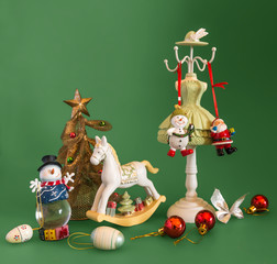 Christmas decorations. vintage. retro. celebration. New Year. Christmas.