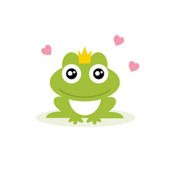Obraz premium Frog prince. Frog princess. Vector Illustration. Isolated on white bacground.