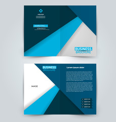 Abstract flyer design background. Brochure template. Can be used for magazine cover, business mockup, education, presentation, report. Blue color.