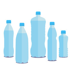Naklejka premium Vector bottles of pure water. Different sized bottles