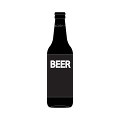Single beer bottle isolated on a white background