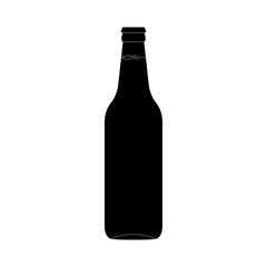 Single beer bottle isolated on a white background