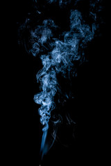 blue smoke on black background