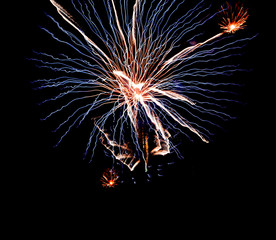 colorful lights from fireworks on a black background